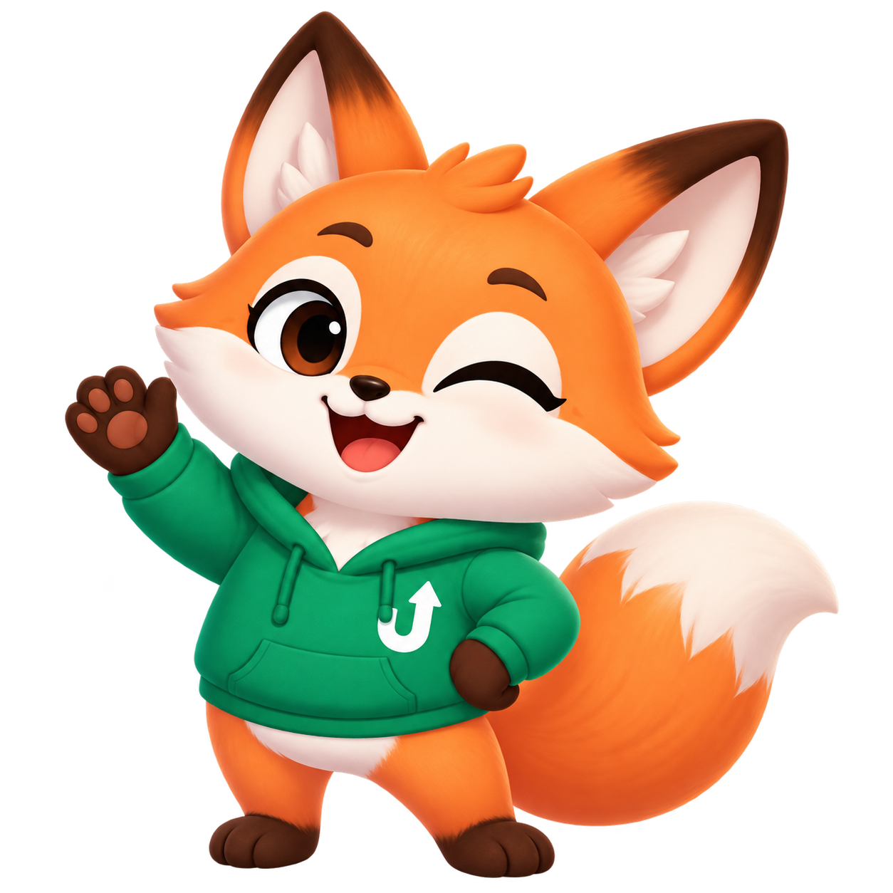 Foxy — Mía vẫy chào, mặc áo xanh FreeUp